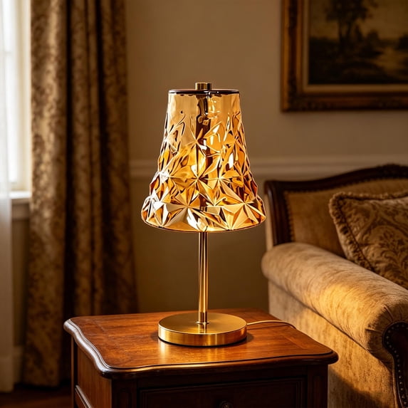 EDHITNR Retro Metal Table Lamp Rechargeable Touch Control with Crystal Accents for Bedroom Bedside Nightstand Ambient Lighting