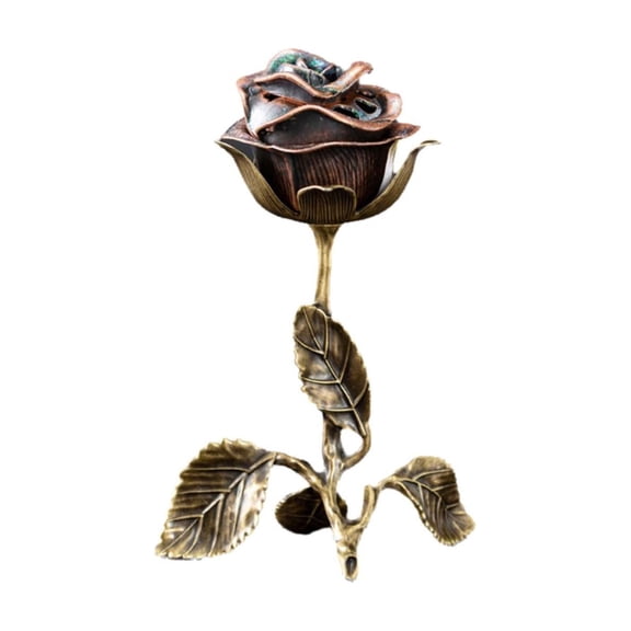 EDHITNR Rose Shaped Incense Ornament Elegant Home Decor Aromatherapy Diffuser, Calming Scent Holder for Yoga Spa Relaxation Durable Alloy Construction