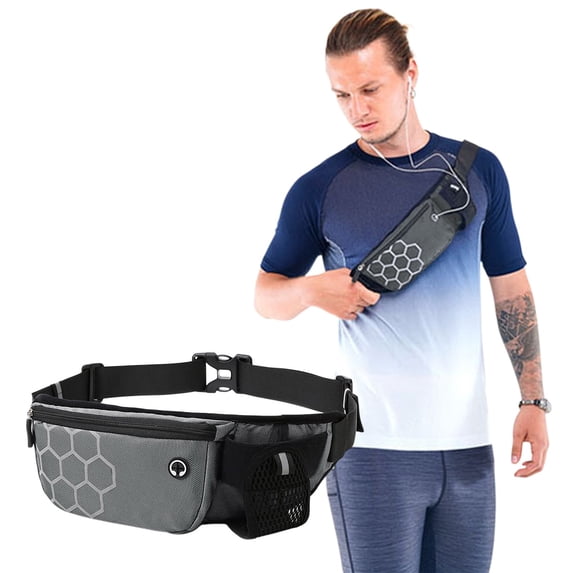 EDHITNR Running Waist Pack, Waterproof Hydration Belt with Phone Pocket for Marathon Outdoor Sports, Unisex Fitness Gear Lightweight Close-Fitting Waist Bag for Hiking Cycling, Gray