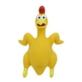thumbnail image 1 of EDHITNR Screaming Chicken Dog Toy, Latex Squeaky Chicken Chew Toy for Dogs, Pet Decompression Biting Sound Toy with Irregular Bounce for Teeth Cleaning Energy Release, Yellow, 1 of 2