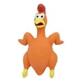 thumbnail image 1 of EDHITNR Screaming Chicken Dog Toy, Latex Squeaky Chicken Chew Toy for Dogs, Pet Decompression Biting Sound Toy with Irregular Bounce for Teeth Cleaning Energy Release, Orange, 1 of 2