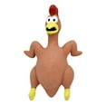 thumbnail image 1 of EDHITNR Screaming Chicken Dog Toy, Latex Squeaky Chicken Chew Toy for Dogs, Pet Decompression Biting Sound Toy with Irregular Bounce for Teeth Cleaning Energy Release, Brown, 1 of 2