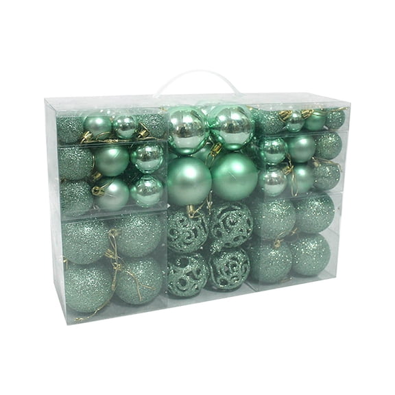EDHITNR Shatterproof Christmas Ornaments, PVC Plastic Christmas Tree Decorations 3-6cm, 100 Pack Multi Color for Wedding Party Holiday Decor,Mint Green