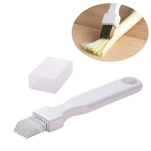 EDHITNR Shred Silk Knife Vegetable Scallion Cutter, Multi-Blade Kitchen Chopper for Onions Herbs, Efficient Plastic Stainless Steel Slicer for Zucchini Potatoes Ginger Carrots Decorative Fondant