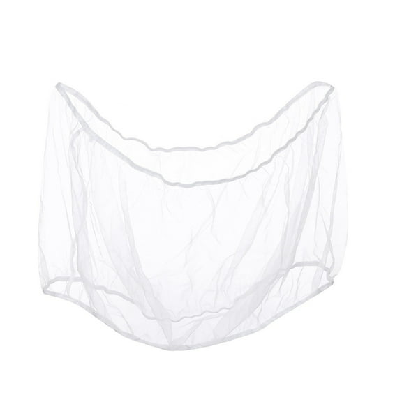 EDHITNR Soft Airy Bird Cage Catcher, Nylon Mesh Net Cover for Parrot Cage Skirt, Stretchy Elastic Netting to Keep Floor Clean Weaken Light, White