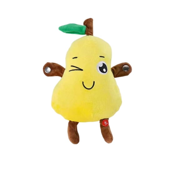 EDHITNR Soft Musical Sensory Toy, Interactive Touch Activated Doll with Sounds, Educational Fruit Style Gift, 8 Melodies Early Learning Plush Safe Cotton Material Portable 18cm