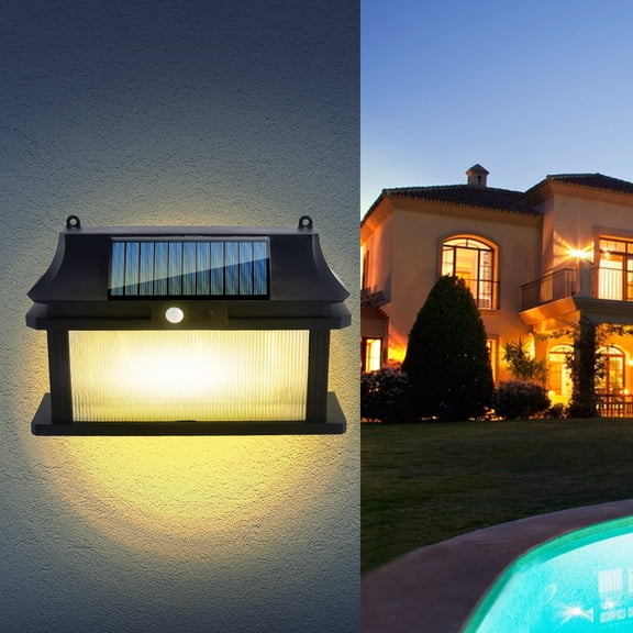 EDHITNR Solar Outdoor Garden Light Body Sensor Home Indoor And Outdoor Lighting Rain Led Street Light Super Bright, PIR Motion Activated Wall Light