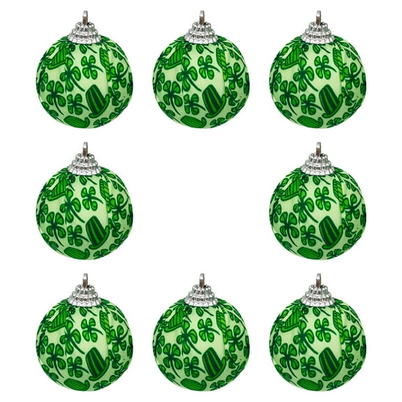 EDHITNR St Patrick's Day Decorations 8pcs, Irish Party Decor Festive Balls Ornaments, Plastic ABS Table Centerpieces Tree Wine Bottle DIY for Holiday Wedding Birthday
