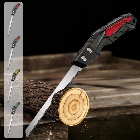 EDHITNR Stainless Steel Hand Saw 37.5cm Compact Wood Cutting Tool for Garden Workshop, Multi Purpose Pruning Saw for Yard Tree Branch Camping