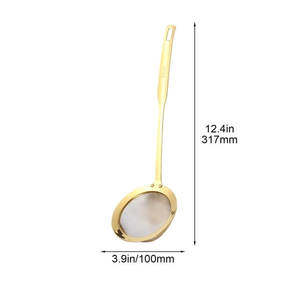 EDHITNR Stainless Steel Oil Skimmer Spoon, Fine Mesh Strainer for Frying Filtering Draining, Multi-Purpose Kitchen Tool for Oil Food Grease Foam with Ergonomic Heat-Resistant Handle