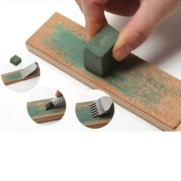 EDHITNR Strop Compound, 3Pcs Sharpening Polishing Abrasive Paste, Green Stropping Compound for Straight Razors, Metal Woodworking Tools High Speed Polishing