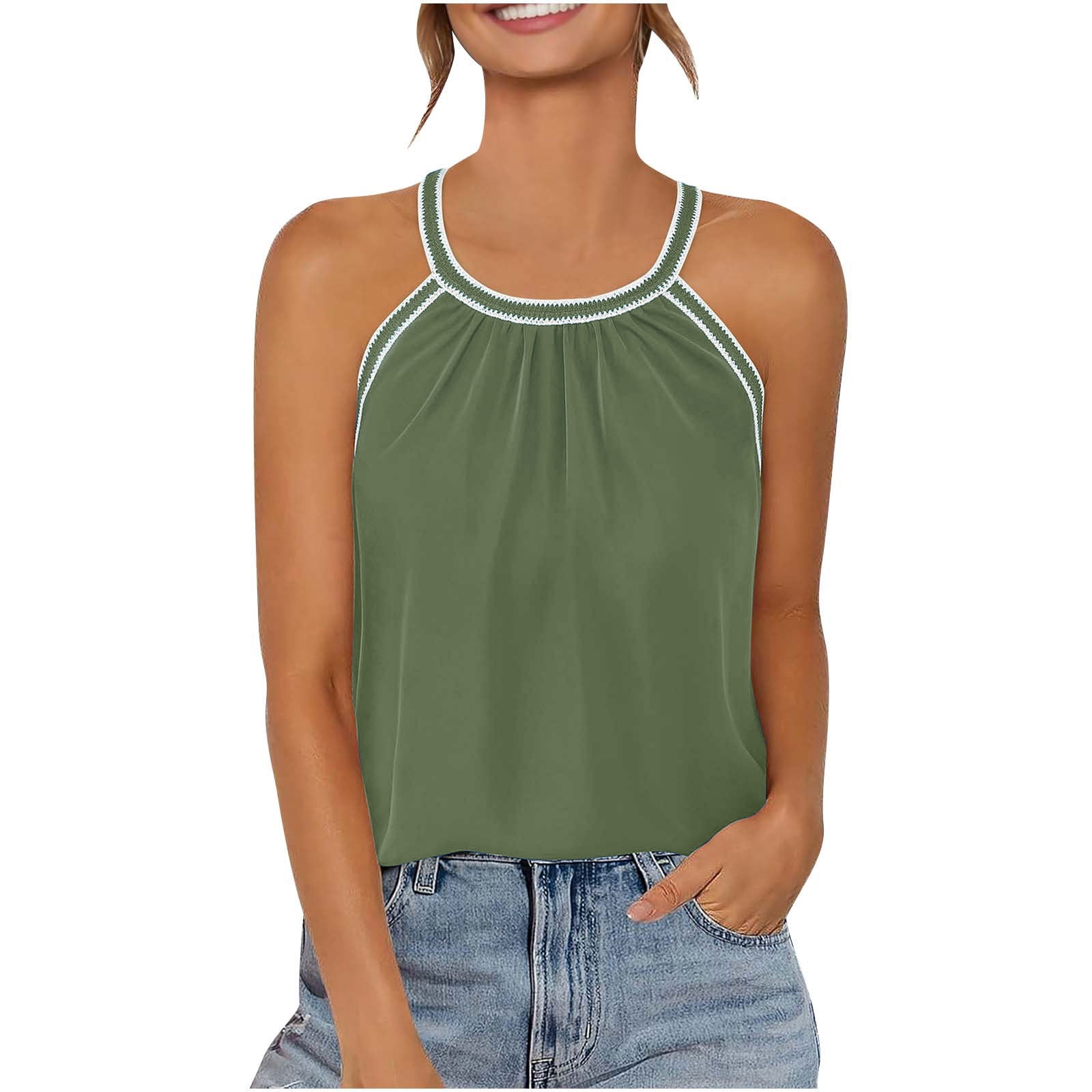 Yesfashion Women’s Sleeveless Halter Twisted Top – Pleated Tank Blouse, Multiple Colors & Sizes