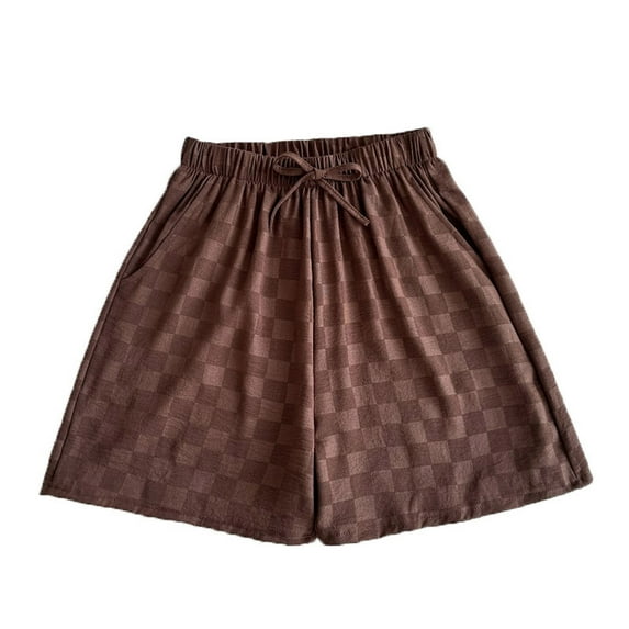 XWSHYW Summer Shorts for Women,Casual Loose Wide Leg Shorts Drawstring High Waist Shorts Solid Color Shorts with Pockets, Sizes M-2XL