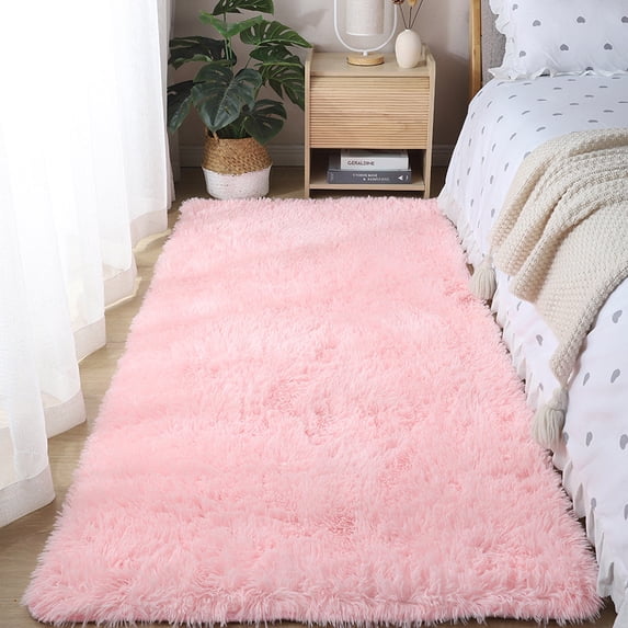 EDHITNR Super Soft Modern Area Rug, Non Slip Floor Carpet Mat for Living Room Bedroom, Washable Runner Rugs Home Decor Carpet for Hallway Dining Room, Pink