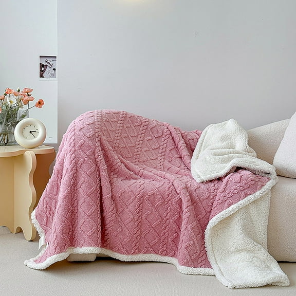 EDHITNR Tafu Lamb Fleece Blanket, Super Soft Double-Sided Coral Velvet Blanket, Winter Thickened Warm Nap Sofa Bedroom Travel Blanket 150x200cm