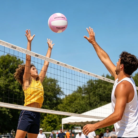 EDHITNR Thick Soft Volleyball for Student Exam Training, Standard Volleyball with Free Storage Net Bag, Beach Indoor Outdoor Multi Scenario Volleyball