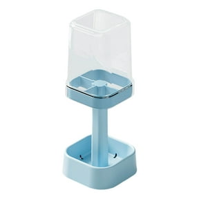 EDHITNR Toothbrush Holder with Cover, Stainless Steel Toothbrush Cup Stand, Hygienic Bathroom Organizer for Sink Countertop, Toothpaste Toothbrush Storage with Lid, Light Blue