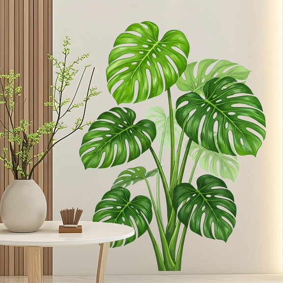 EDHITNR Tropical Green Plants Turtle Leaf Sticker Natural Rubber Clear Detail Craft for Card Making Scrapbooking, Reusable Flexible DIY for Journals Mixed Media Planner
