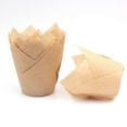 thumbnail image 1 of EDHITNR Tulip Cupcake Liners, Greaseproof Baking Cups, 50 Pack Food Grade Paper Muffin Wrappers for Baking Decorating Tools, 1 of 2