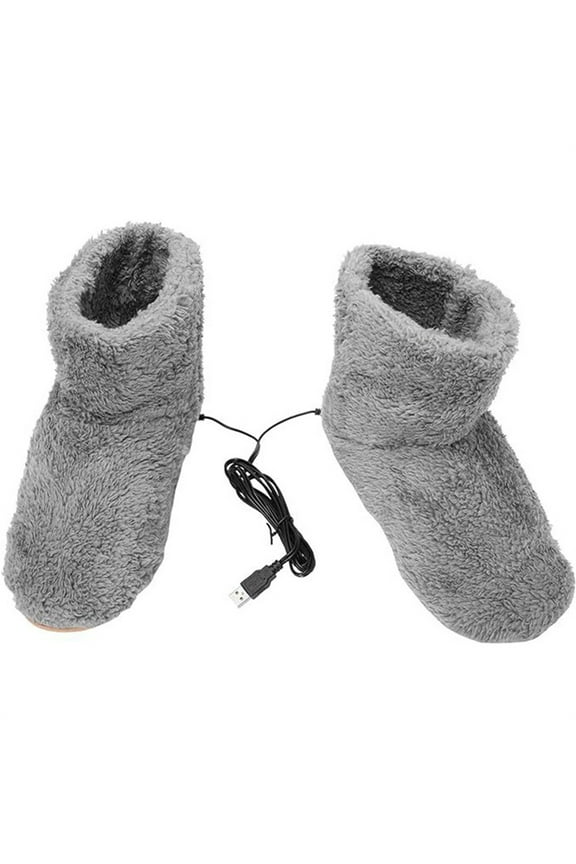 USB Heated Boots, Winter Warm Heated Foot Warmer Shoes for Men and Women, Heated Couple Boots with 55°C Max Temperature, USB Powered Indoor Outdoor Warm Feet Slippers