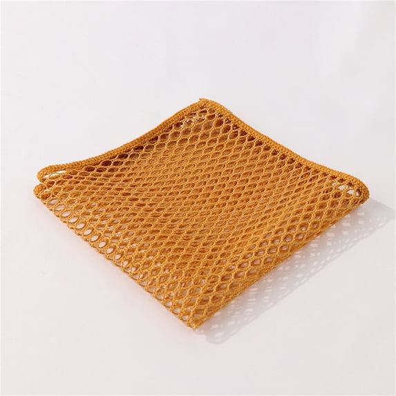EDHITNR Upgraded Double Layer Mesh Dishwashing Rag, Stainless Steel Metal Cleaning Cloth for Kitchen, Multipurpose Non Scratch Dishcloth for Pots Pans Wet Dry Use, Yellow
