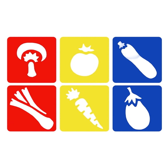 EDHITNR Vegetable Drawing Stencils Set, Reusable Plastic Painting Templates with Tomato Carrot Eggplant Color Shape Art Stencil DIY Craft Stencils