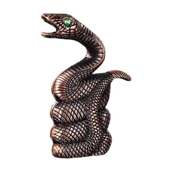 EDHITNR Vintage Snake Pattern Butane Lighter, Refillable Adjustable Windproof Torch Lighter with Red Flame, Indoor Outdoor Camping Fireplace Candle Lighting Gas Lighter, Bronze