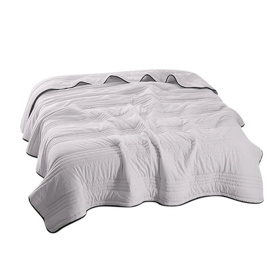 EDHITNR Water Washed Summer Quilt, Breathable Lightweight Cooling Bedding, Machine Washable Thin Quilt for Hot Weather, Solid Color Queen Size Bedspread