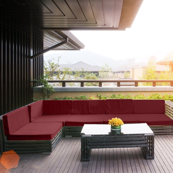 EDHITNR Waterproof Outdoor Sofa Cushion Cover, UV Resistant Patio Chair Seat Protector, Durable Rattan Furniture Cushion Slipcover for Garden Deck Balcony