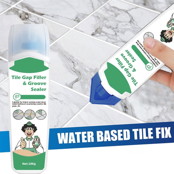 EDHITNR White Multi Functional Grout Odorless Waterproof Sealant, Ceramic Tile Filler for Bathroom Kitchen Gaps, 200ml Grout Renew with Direct Application