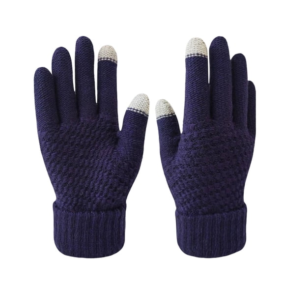 EDHITNR Winter Gloves Women's, Touchscreen Knitted Gloves Waterproof Windproof, Thermal Soft Warm Sports Gloves for Outdoor Running Cycling, Navy