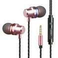 thumbnail image 1 of EDHITNR Wired Sports Headphones, Metal Stereo In-Ear Earbuds with Mic, Noise Cancelling Headphones for Running Gym Work Phone Tablet Laptop, Rose Gold, 1 of 2