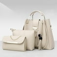 thumbnail image 1 of EDHITNR Women's 3-Piece Bag Set, Fringe Tote Shoulder Bag with Wallets, Multi-Functional Purse Set for Travel Shopping, Large Capacity Handbag Crossbody Bag, Beige, 1 of 7