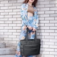 thumbnail image 1 of EDHITNR Women's Pleated Tote Bag, Lightweight Large Capacity Handbag for Travel Work Beach, Extra Large Soft Polyester Shoulder Bag for Gym Shopping Commuting, Black, 1 of 6