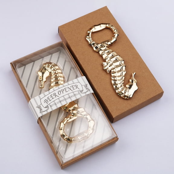 EDHITNR Zincs Alloy Seahorses Beer Bottle Opener with Gift Box, Heavy Duty Rustproof Metal Bar Tool for Home Kitchen Party Decor, Unique Seahorse Shape Design for Beer Soda Caps