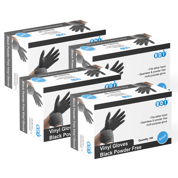 EDI Black Vinyl Gloves (Small, 400)