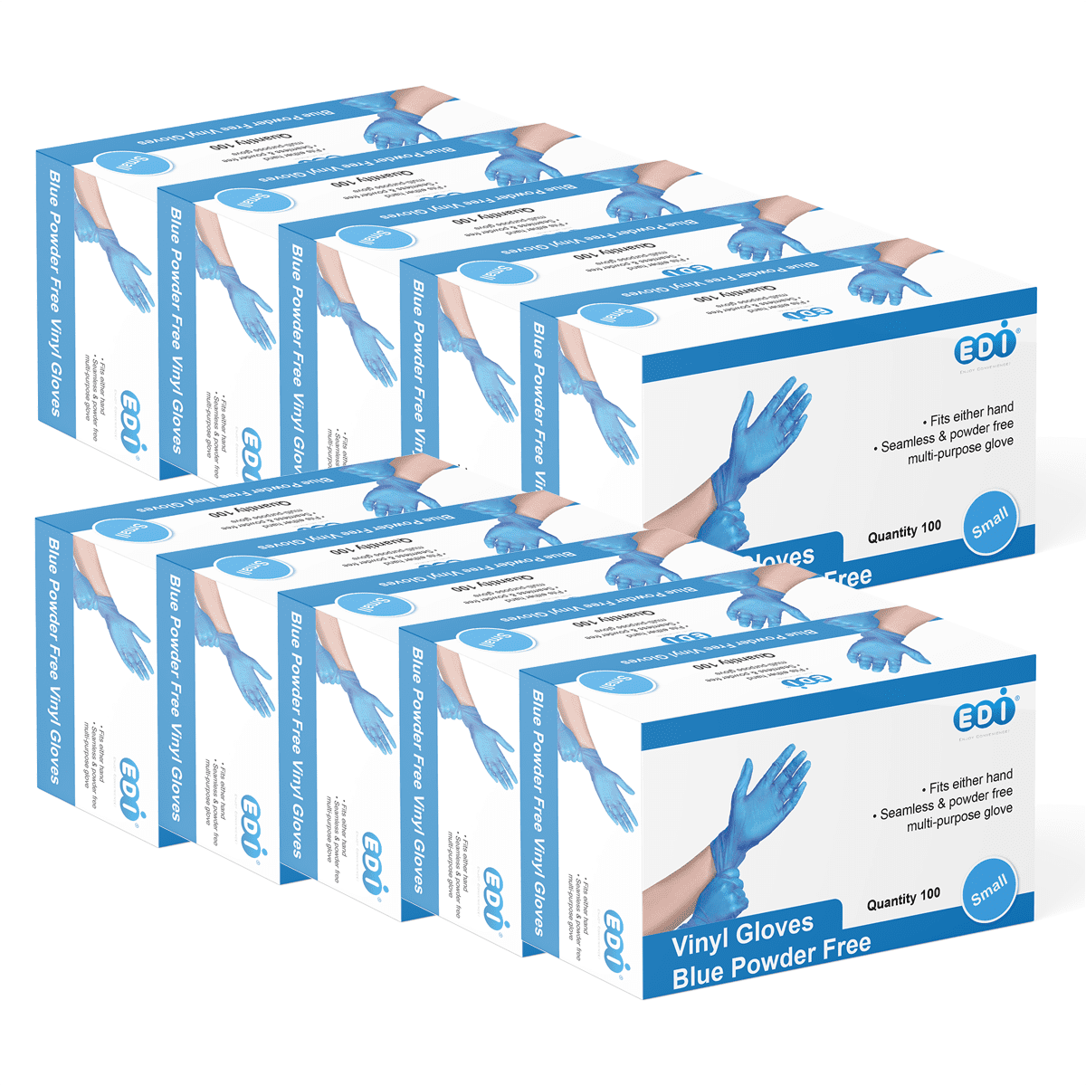 EDI Blue Vinyl Gloves (Small, 1000)