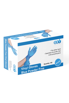 Blue Vinyl Gloves, Small, 100 Count, Disposable, Latex-Free, Powder-Free, Unisex
