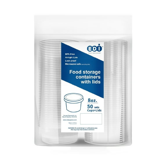 EDI Clear Plastic Airtight Food Storage Containers (50 Count)