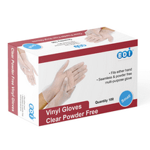 EDI Disposable Small Vinyl Gloves  - Powder-Free, Latex-Free 100