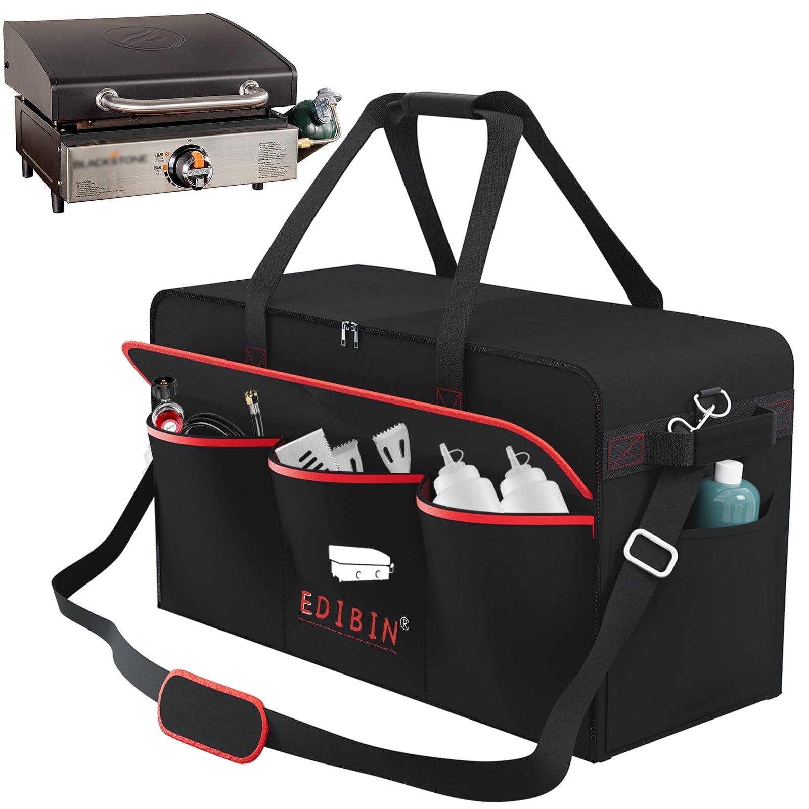 17 Inch Griddle Carry Bag for Blackstone 1814 17 inch Tabletop Griddle with Hood Lid,Exclusively for Blackstone Tabletop Griddle 17 inch with hood,600D Polyester Heavy Duty