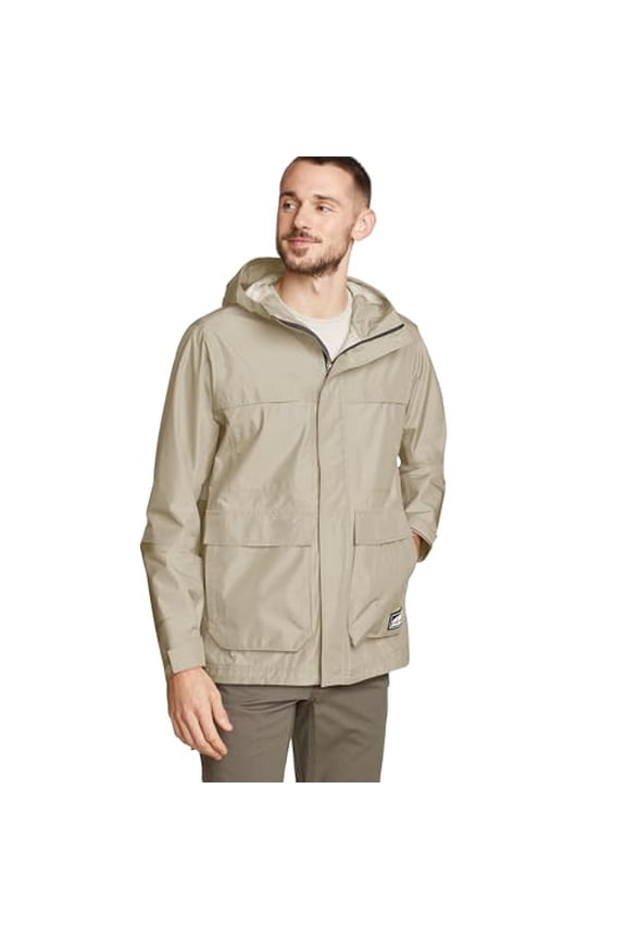 EDIE BAUER MEN'S RAINPAC JACKET SIZE MEN 3XL BIG TALL LIGHT KHAKI