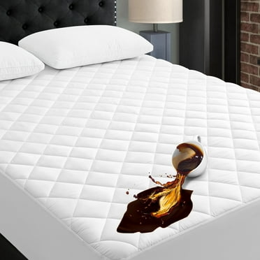 EDILLY Full Size Waterproof Mattress Protector Pad Cover with Deep Pocket Quilted Fitted 8" - 21" Breathable & Noiseless (White, Full)