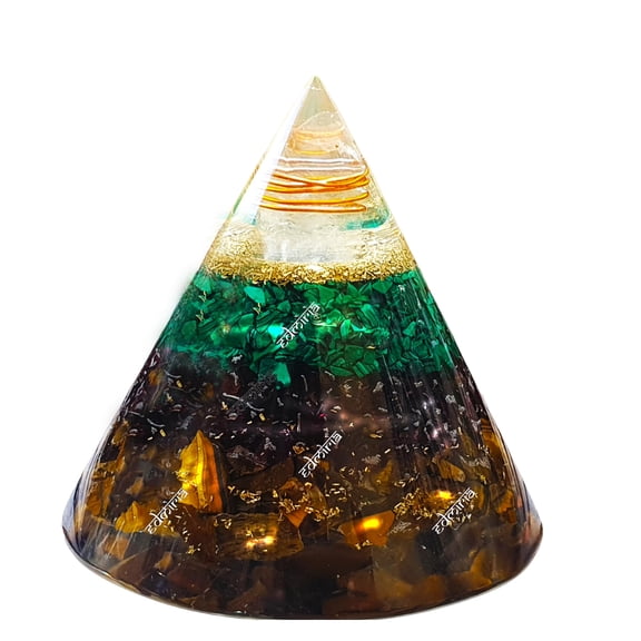 EDIMIRA Wealth Maker Orgone Cone Pyramid, Wealth Attraction, Abundance Prosperity Pyramid, Financial success, Money Manifestation Crystal for Wealth