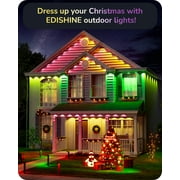 EDISHINE 120FT Permanent Outdoor Lights for Christmas Decor, 80 LED Eave Light with App/Remote, Smart Rainbow RGBW Holiday Light with 50 Scene Modes, IP67 Waterproof,Compatible with Alexa Google