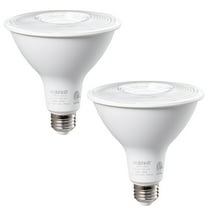 EDISHINE 2-Pack PAR38 Outdoor Light Bulbs for Porch Lights, LED Flood Light Bulb, 5000K, 18W, Dimmable, Waterproof, E26 Base