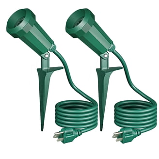 Junview 30W LED Outdoor Spotlight – 3000LM Warm White, IP65 Waterproof, 24° Beam, 5FT Cord With Plug, 2-Pack For Yard, Flag Pole, Tree