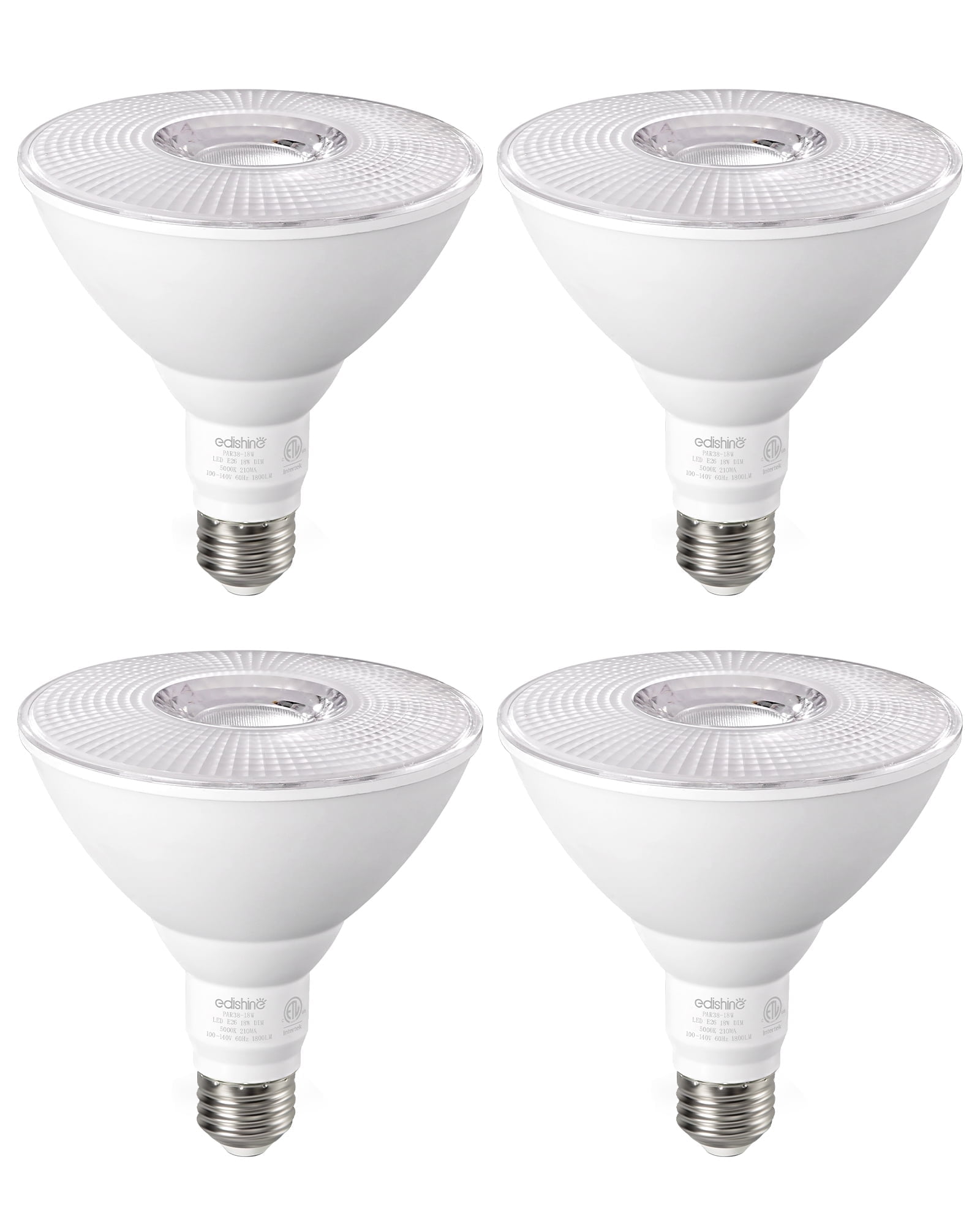 EDISHINE LED PAR38 Outdoor Flood Light Bulbs 18W Dimmable Waterproof ...