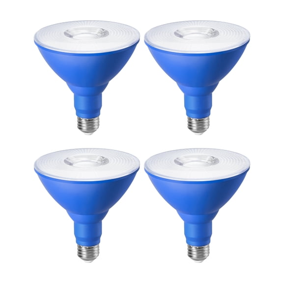 EDISHINE 4 Pack PAR38 Blue LED Flood Light Bulbs Outdoor, Dimmable Blue LED Light Bulb, 18W(120W Equivalent), Light Bulb for Halloween Decorations, Christmas Decor, E26 Base, ETL Listed