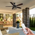 thumbnail image 1 of EDISHINE 52 inch Ceiling Fan with Light and Remote Control, 5 Wood Blades, Rustic Farmhouse Ceiling Fan with Light for Living Room, Bedroom, Wet Rated, 1 of 10